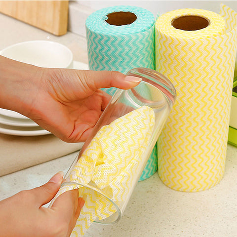 Kitchen non-stick oil lazy rag dishwashing housework colored non-woven cleaning Baijie disposable dishwashing cloth image