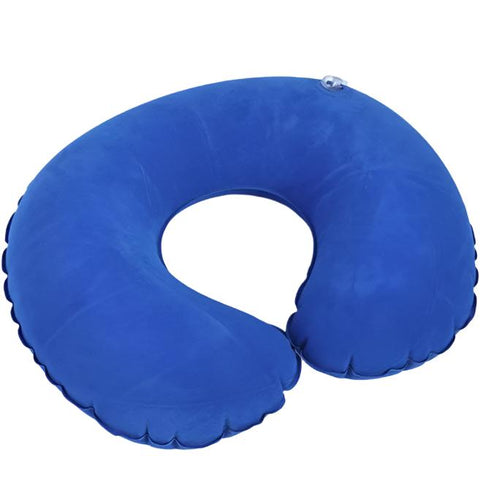 Inflatable Pillow | Flocking Inflatable Pillow | Foldable Outdoor Travel U-Shaped Aviation Pillow | Nap Neck Pillow image