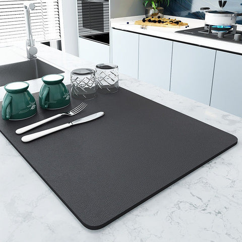 Simple luxury diatom mud drain pad kitchen countertop absorbent pad home restaurant high temperature resistant anti-scalding heat insulation drying pad image