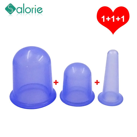 3pcs Cupping Therapy Kit Massage vacuum cupping cans jars silicone cans for face massage anti cellulite Anti-wrinkle image