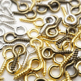 300Pcs Mini Screw Eye Pins for Jewelry Making Pearl Beads Screw Threaded Hooks Eyelets Clasps Findings for Bracelet DIY Earrings