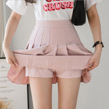 2021 Autumn Korean Skirt Shorts Women High Waist Sexy Mini Skirt School Short Pleated Kawaii Japanese Pink Skirt Female Spring