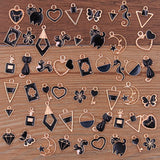 30Pcs Random 20-100 Styles Mix Size 5 Color Alloy Metal KC Gold Drop Oil Charms Pendant For DIY Bracelet Necklace Jewelry Making