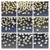 100Pcs/lot about 6mm Star Love Heart Gold Silver Color Loose Spacer CCB Acrylic Beads DIY Jewelry Making Findings Charm Beads