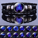 12 Zodiac Signs Constellation Charm Bracelet Men Women Fashion Multilayer Weave leather Bracelet &amp; Bangle Birthday Gifts