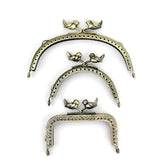 1PCS 8.5 12.5cm Bird Head Embossed Antique Bronze Metal Purse Frame Bag kiss clasp Handle DIY Accessories