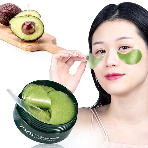 60 Pcs Avocado Collagen Mask Natural Moisturizing Gel Eye Patches Remove Dark Circles Anti Age Bag Eye Wrinkle Skin Care image