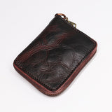 2020 Genuine Leather Wallet For Women Men Vintage Handmade Short Small Bifold Zipper Wallets Purse Female Male With Coin Pocket