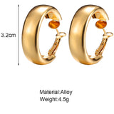 17KM Trendy Simple Silver Color Hoop Earrings For Women Girl Gold Circle Round Minimalist Earrings Party 2021 NEW Jewelry