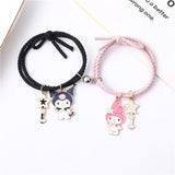 2pcs / Set Magnet Attracts Couple Bracelet Cute Cartoon Charm Jewelry Adjustable Elastic Rope Bracelets Lover Gift for Women Men