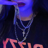 2020 Fashion Unisex Multilayer Hip Hop Long Chain Necklace For Women Men Jewelry Gifts Key Cross Pendant Necklace Accessories