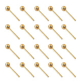 20pcs stainless steel Dia 4/5/6/8/10mm Gold Stud Earrings Back Plug Ear Pins Ball Needles for DIY Jewelry Making Findings