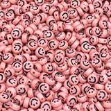 100pcs/Lot 7mm Oval Shape Acrylic Spaced Beads Smile Face Beads For Jewelry Making DIY Charms Bracelet Necklac