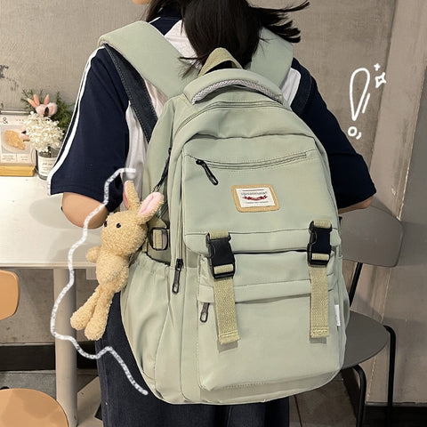 2021 New Waterproof Nylon Women Backpack Korean Japanese Fashion Female Students Schoolbag Multilayer Simple Sense Travel bag image