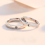 2PCS/Set Sun Moon Wedding Paired Couple Rings For Women Men Lover Finger Silver Color Valentine&#39;s Day Matching Jewelry Gifts