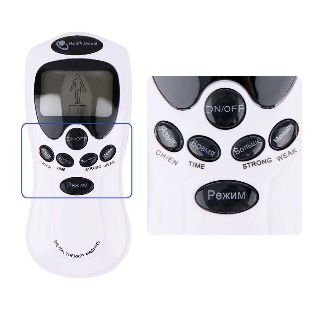 8-Mode Electric Tens Muscle Stimulator Ems Acupuncture Face Body Massager Digital Therapy Herald Massage Tool Electrostimulator