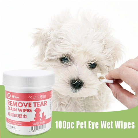 100pc Pet Eye Wet Wipes Dog Cleaning Paper Towels Cat Tear Stain Remover Cleaning Wipes Grooming Supplies image