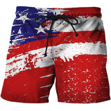 2020 Flag  3D Printing Shorts Men Elastic Waist Loose Trouser Quick Dry Men Clothes Beach Summer Mens Shorts Casual Short Homme