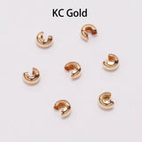 50-100pcs/lot Copper Round Covers Crimp End Beads Dia 3 4 5 mm Stopper Spacer Beads For DIY Jewelry Making Findings Supplies