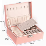 2020 New Double-Layer Velvet Jewelry Box European Jewelry Storage Box Large Space Jewelry Holder Gift Box