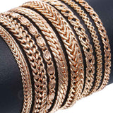 20cm Bracelets For Women Men 585 Rose Gold Curb Snail Foxtail Venitian Link Chains Bracelet on hand Fashion Jewelry Gifts