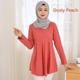 2021 O-neck Girls Blouse Long Sleeve Casual Women Top Islamism Blouses for Muslim Women Many Colors Muslim Fashion Women