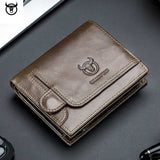 2021 Brand Genuine Leather Men's Wallet Cowhide Designer Male Purse Vintage ID Card Holder Luxury Money Bag