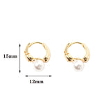 2022 New Cute Pearl Studs Small Hoop Earrings for Women Gold Color Eardrop Minimalist Tiny Huggies Hoops