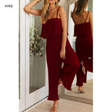 2020 Fashion Jumpsuit Sleeveless Rompers Jumpsuit Summer Casual Overall Solid Color Basic Jumpsuits Women Backless Beach Rompers