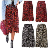 2021 Summer Sexy Women Lace Up Skirts High Waist Ruffles Loose Long Wrap Skirt Ladies Leopard Beach Boho Elegant Female Skirt