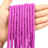 16Inch 6mm Flat Round Polymer Clay Beads Handmade Heishi Disk Loose Beads for Jewelry Making DIY Bracelets Accessories 350Pcs