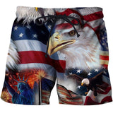 2020 Flag  3D Printing Shorts Men Elastic Waist Loose Trouser Quick Dry Men Clothes Beach Summer Mens Shorts Casual Short Homme