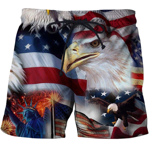 2020 Flag  3D Printing Shorts Men Elastic Waist Loose Trouser Quick Dry Men Clothes Beach Summer Mens Shorts Casual Short Homme image