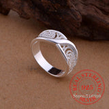 100% 925 Sterling Silver Jewelry Vintage hollow Pattern Couple&#39;s Wedding Silver Rings for Women Men Fashion Anel De Prata Bijoux