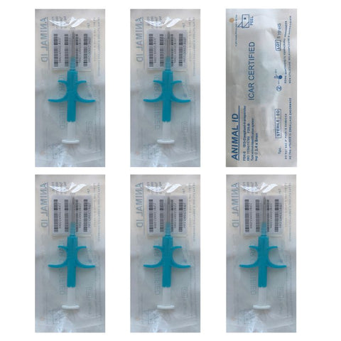 6 bag/set New Animal Identity Certified Chip Syringe Implantable Identification ID Dogs Pet Insurance Chips 1.4 x 8 mm image