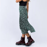 2021 Sexy Leopard Wrap Skirt Print Chiffon Split Skirt Casual Fashion Long Skirts for Women Spring Summer Clothes Zipper Elegant