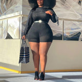 4xl 5xl Plus Size Playsuits For African Women Full Sleeve Bodycon High Waist Tassel Sexy For Evening Night Party Club Rompers