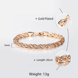 20cm Bracelets For Women Men 585 Rose Gold Curb Snail Foxtail Venitian Link Chains Bracelet on hand Fashion Jewelry Gifts