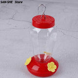 1pcs Plastics Bird Water Feeder Bottle Hanging Hummingbird Feeder Garden Outdoor Plastic Flower Iron Hook