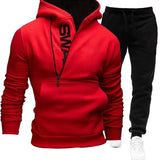 2022 Tracksuit Men 2 Pieces Set Sweatshirt + Sweatpants Sportswear Zipper Hoodies Casual Mens Clothing Ropa Hombre Size S-3XL