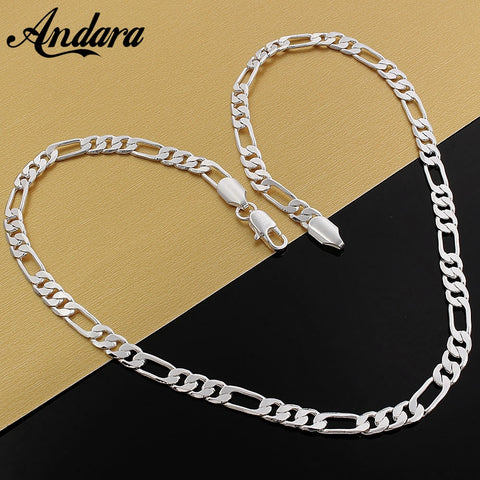 925 Silver Necklace Three Rooms One Ferrero Necklace Silver Chain Men&Women Silver Necklace Fashion Classic Jewelry 4MM image