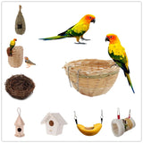 10 Styles Hanging Bird Nest Bamboo Bird Hut Outdoor Natural Fiber Birdhouse Small Canaries Nest Wren Nest Chickadee House