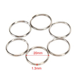 100 Pcs  Polished Silver Color Keyring Stainless Steel Hole Key Ring Key Chain Rhodium Plated Round Split Keychain