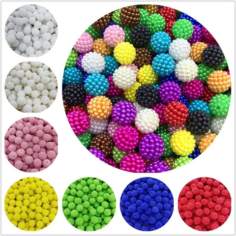 10mm 12mm 50/20pcs Colorful Bayberry Beads Round Loose Spacer Beads Fit Europe Beads For Jewelry Making image