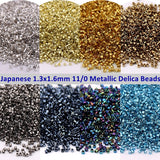 1680Pcs 11/0 1.6mm Metallic Bronze Delica Glass Beads Coffee Gray Glass Seedbeads For DIY Jewelry Making Ornaments Accessories