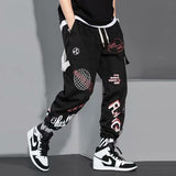 2021 Mens Fashion New Cargo Pants Handsome Pattern Print Loose Streetwear Trousers Plus Size Male Casual Jogger Pants Sweatpants