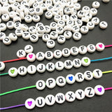 100pcs/lot 4x7mm Acrylic Spacer Beads Letter Beads Oval Alphabet Beads For Jewelry Making DIY Handmade Accessories