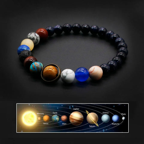 2020 Universe Solar System Bracelet Women Natural Stone Eight Planets Bracelet Men Best Friends Gift For Him Gift For Her MY8 image