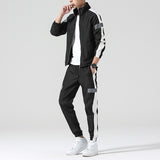 2Pcs Men Tracksuit Hoodie Tops Joggers Pants Tracksuit Set Male Running Jogging Sportswear Hooded Pants Mens Sweat Suit Workout