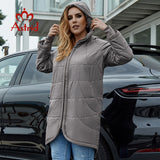 2021 new winter jacket women zipper Hooded Plus Size female jacket coat autumn 5XL clothes solid warm parka clothing hot AM-2075